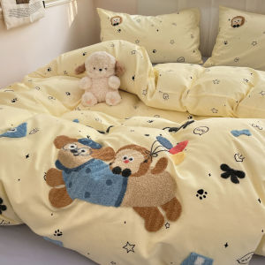 MINGSHA | Cartoon Style Cotton Bed Set Embroidery