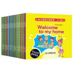 40pcs/Set Childrens English Early Learning Picture Book Storybook Enlightenment Cognitive Tale Bedtime Story Read With Video