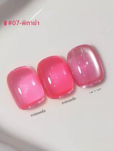 ยาทาเล็บเจลแก้วสีลูกกวาดน่ารัก ZH 1 ชิ้น สีฟ้าใหม่สำหรับฤดูร้อน - เนื้อเจลใสเงาสูง สำหรับตกแต่งเล็บ อุปกรณ์ทำเล็บ