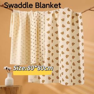 Swaddle Blanket For New Born Baby Infant Cotton 80x80cm For Baby Soft Breathable Baby Bath Towel Newborn Absorb Water Summer Thin Style