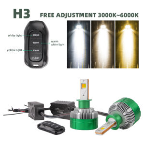 H1 H3 H4 Led Headlights Bulb APP Control Tricolor Color Car Headlamp 9012 H11 9005 HB3 Fog Light Headlights 12V 150W High Power