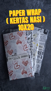 Kertas Nasi Motif 10x20 cm Paper Wrap 100 pcs Printing Laminasi Food Grade Burger Kebab Dragon Pack