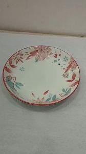 dĩa sứ sâu lòng hoa văn 20cm dĩa súp trắng 20cm