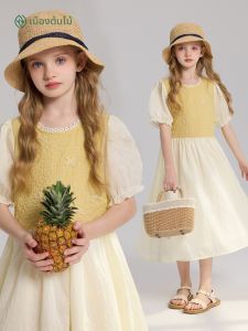 iplant | Daisy Bow Lyocell Cuff Bubble Sleeve Girl Dress Summer