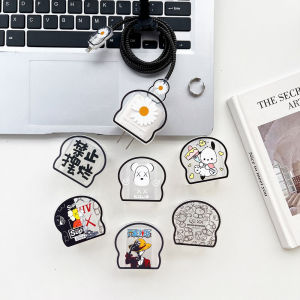 4PCS Cable Data Protector Case for Apple iPhone 20W/18W Charging Cute Cartoon Girls Boys iPhone 18W 20W Black Data Cable Phone Charger Data Line Wire Bite Saver Card Phone Cover