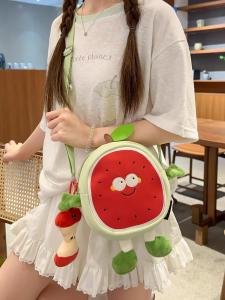 กระเป๋าสะพายข้างลายการ์ตูนน่ารักสำหรับผู้หญิง กระเป๋าสะพายไหล่แบบหนังสัมผัสได้ดี กระเป๋าถือแบบนุ่ม สีสันสดใส เหมาะสำหรับวัยรุ่น