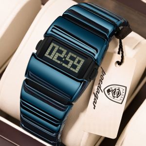POEDAGAR Genuine Mens Watch Stainless Steel Strap Luminous Calendar Waterproof Chronograph Alarm Clock 126