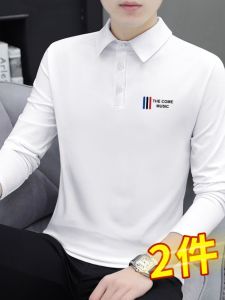 T-shirt Men Long Sleeves Polo Shirt New Spring and Autumn New Arrival Modal Anti-Wrinkle Minimalist Business All-Match Polo Shirt