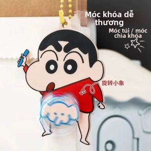 Bandai | Crayon Shin-chan Xoay Được Móc Khóa Mặt Dây Chuyền Acrylic Anime Phụ Kiện Vui Nhộn Kỳ Dị Quà Tặng Cho Bạn Bè Túi Charm Sưu Tập