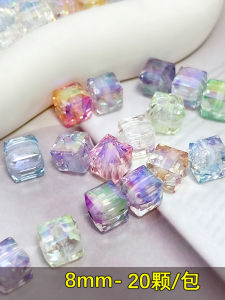 8mm Cubic Beads Crystal DIY Accessories Super Shiny Mobile Phone Chain Necklace Material Handmade Craft Acrylic Jewelry Parts