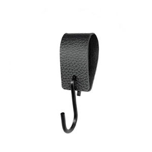 1-20 Pcs S Hook With Carving Leather LoopBlack Metal Coat Hooks for Hanging Plants Clothes Kitchen Utensil Pots Pans Bags