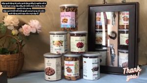 Hộp quà tặng (hộp gỗ) sang trọng với 6 loại hạt cao cấp MULTIFOOD