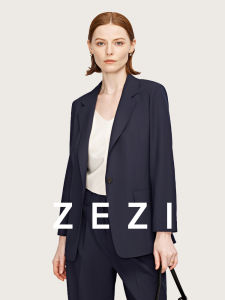 Zezi Silk Woolen Ladies Professional Business Suit Casual Commuter Spring Summer Jacket Slim Fit Spring Summer Outfit Set