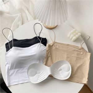 OOS B502 Tanktop Korea Seamless Spaghetti Strap Tank Top Dalaman Wanita Pakaian Bralette Bra BH COD
