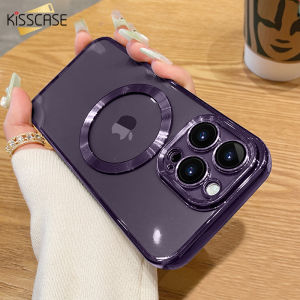 Ốp lưng kisscase cho iphone15promax Ốp lưng sạc không dây magsafe ốp vòng bảo vệ ống kính máy ảnh của điện thoại silicon mạ trong suốt sang trọng cho iphone 15 pro max 14 plus 13 pro max 12 pro max 11 vòng bảo vệ ống kính máy ảnh của điện thoại chống sốc