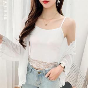 French Style Pure Color Shirt Lace Bubble Sleeve Pleated Short Tight Fit Waist Cinched Womens Short Sleeve Fashion Summer Top