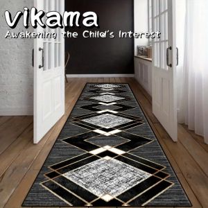 VIKAMA Bohemian Runner Rug Vintage Plaid Hallway Rug Machine Washable Indoor/Outdoor Floor Mat for Kitchen Laundry Hallway