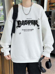 New Autumn Youth Boy Letter Print Sweatshirt Stylish Middle And High School Students Comfortable round Neck Long Sleeve T-shirt