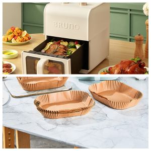 Special Aluminum Foil Paper Tray for Air Fryer Oil Absorbing Cube Long Rectangle Size 3.5L Kitchen Cooking Baking Barbecue Tools