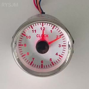 RYSJM | Đồng Hồ Đo 52mm 2 Inch Có Đèn Nền Đỏ Cho Ô Tô Thuyền Xe Tải - Chống Nước Hiển Thị 12 Giờ Đồng Hồ Xe Hơi/thuyền Tương Thích Với Điện Áp 12V/24V