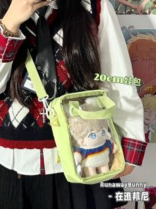 20cm Doll Bag Transparent Baby Walking Womens Easiest for Match PVC Pain Layer Shoulder Messenger Bag Niche Style Campus Japanese Cartoon Backpack