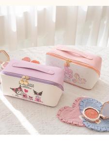 Cartoon Accordion Pillow Bag Waterproof Makeup Storage Shell Bag Portable Toiletry Organizer Multifunctional Cosmetic Bag