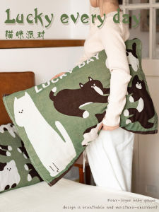 Pure Cotton Cat Pillowcases Mens Anti-Oil Head Cover Towels Single Person Pillow Use Quality Bedding Accessories