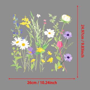 1Pc Various Flowers and Green Leaves Patches Iron-on Transfers for Clothing Thermo-Stickers T-shirt Decal Decor DIY Appliques