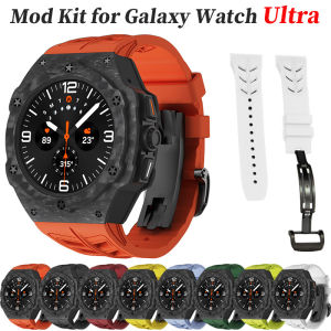 Luxury Modification Kit for Samsung Galaxy Watch Ultra 2025 47mm Carbon Fiber Case Strap for Galaxy Watch 7Ultra Band Accessorie