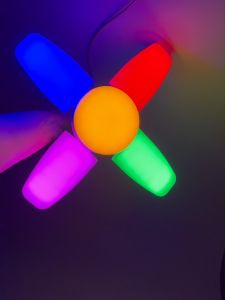 หลอดไฟ E27 RGB LED กำลังไหมอย่างหลอดใบพัด 4+1 แฉก 1O0W ปรับมุมโคมไฟได้ ประหยัดพลังงานไฟ ทรงใบพัด