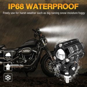 Runye Cars 150W Motorcycle Headlamps LED Mini Driving Lights Electric Bicycles TaillightsSpotlights IP68 Waterproof