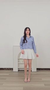 ORECCA - Haum Kemeja Salur Lengan Panjang Wanita