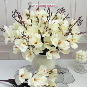 Cụm hoa lụa hoa nhân tạo decor hoa vải hoa nhựa PVC đẹp