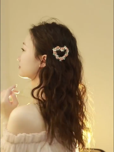 Jepit Rambut Bunga Love Lucu Wanita Korea Berbentuk Hati Manis Jepit Poni Anak Perempuan Aksesoris Rambut Lucu PST