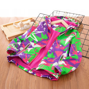 Dubbped Kids Rain Jacket Hooded Lined Rubber RainCoats for Girls Boys Waterproof Windproof Size 3-14Y