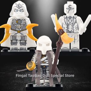 Superhero Moon Knight Building Toy Minifigure with Crescent Boomerang