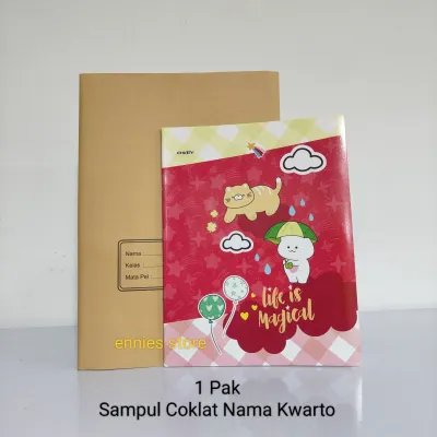 (1 Pak/ 20 Lembar) Sampul Buku Coklat Ukuran Kwarto dan Boxy Campus