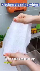 80Pcs/Pack Kitchen Wipes Household Oil and Stain Removal Wipes Multipurpose DishCleaning Wipes Table Oil Removal Wiping Rag For Range Hoods Stovetop Wipes