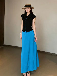 Karrar betsey | Stylish Korean Klein Blue Outfit Dress Skirt Set