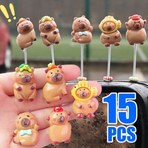 15 cái capybara đồ trang trí xe bảng đồng hồ ô tô gương chiếu hậu phim hoạt hình capybara trang trí trang trí tạo kiểu cho xe phụ kiện sửa đổi