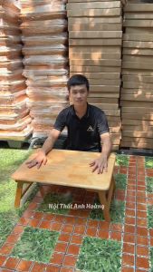 Bàn Gỗ Ngồi Bệt Sitting Dining Table Cao Cấp Kiểu Nhật Gập Gọn Tiện Lợi | Bệt Su Chân Thang | Nội Thất Anh Hoàng