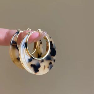 【♡Lovely girls house♡】ต่างหูลายอะคริลิคเสือดาวส่วนบุคคลสำหรับผู้หญิงเครื่องประดับห่วงแฟชั่นอินเทรนด์