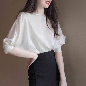 White Loose Womens Shirt And Mini Skirt Two-Piece Set Summer Fashion Slimming Elegant Style Casual Chic Workwear Ensemble