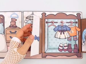 [Mẫu mới nhất năm nay] Đồ chơi rèn luyện kỹ năng cho bé - Ngôi Nhà Búp bê giấy của gấu Teddy - Set Đồ Chơi Giấy Tự Làm