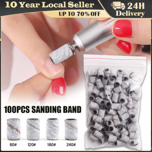 50 PCS 1/4" 6.35MM Drum Sanding Kit +2Pcs Band Mandrel 1/8" Shank Rotary Tool Nail Drill Bits Abrasive Tools Dremel Accessories