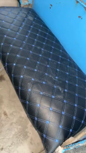 Double Grid Quilted Leather for Car Seats & DIY Stitch Pattern Upholstery Material