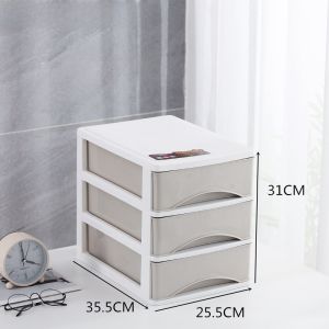 Desktop Organizer Box Plastic Mini Drawer Style Office File Storage Container A4 Storage Box Dustproof Rectangular Shape