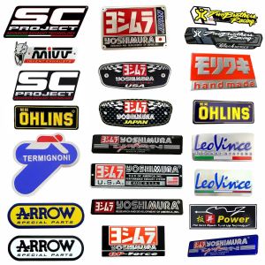 Motorcycle Exhaust Pipes Decal Sticker Aluminium 3D Heat-resistant Decals Sticker For AKRRPOVIC Yoshimura Two Brother Arrow Accesorios SC