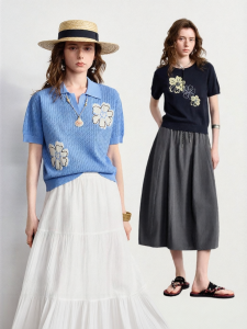 Toyouth | Áo Sweater Polo Tencel Họa Tiết Hoa Jacquard