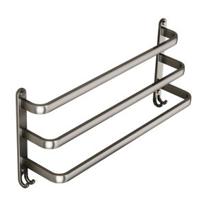 Space Aluminum Bathroom Towel Rack Wall Mounted Storage Organizer No Drilling Required Towel Holder for Washroom